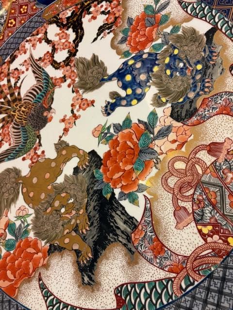 神右衛門染錦古伊万里絵三尺特大大皿