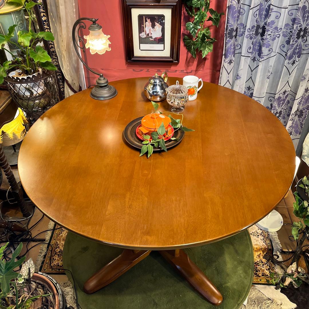 sale ラウンドテーブル　1０５　丸テーブル　無垢材仕上げ　デザインレッグ