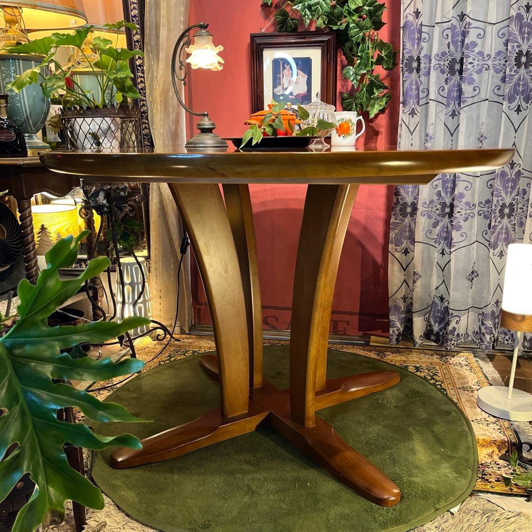 sale ラウンドテーブル　1０５　丸テーブル　無垢材仕上げ　デザインレッグ