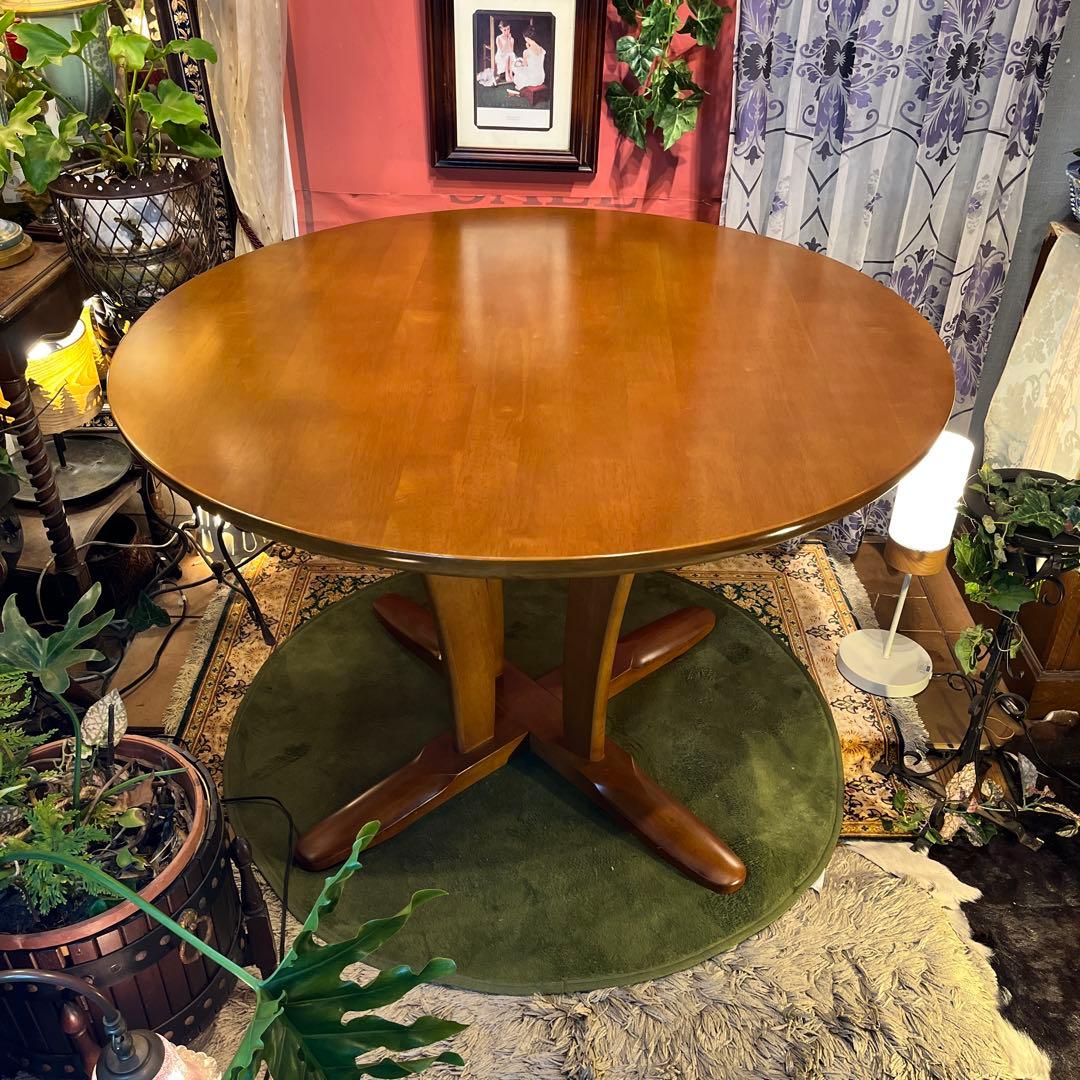 sale ラウンドテーブル　1０５　丸テーブル　無垢材仕上げ　デザインレッグ