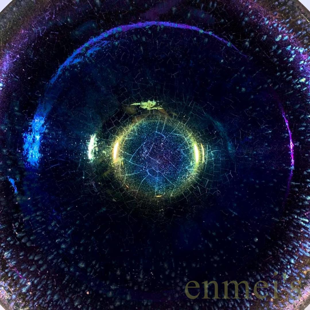 中国古美術・旧蔵宋建窯風・曜変七彩油滴天目茶碗・大碗・抹茶碗・茶道具・陶芸・骨董