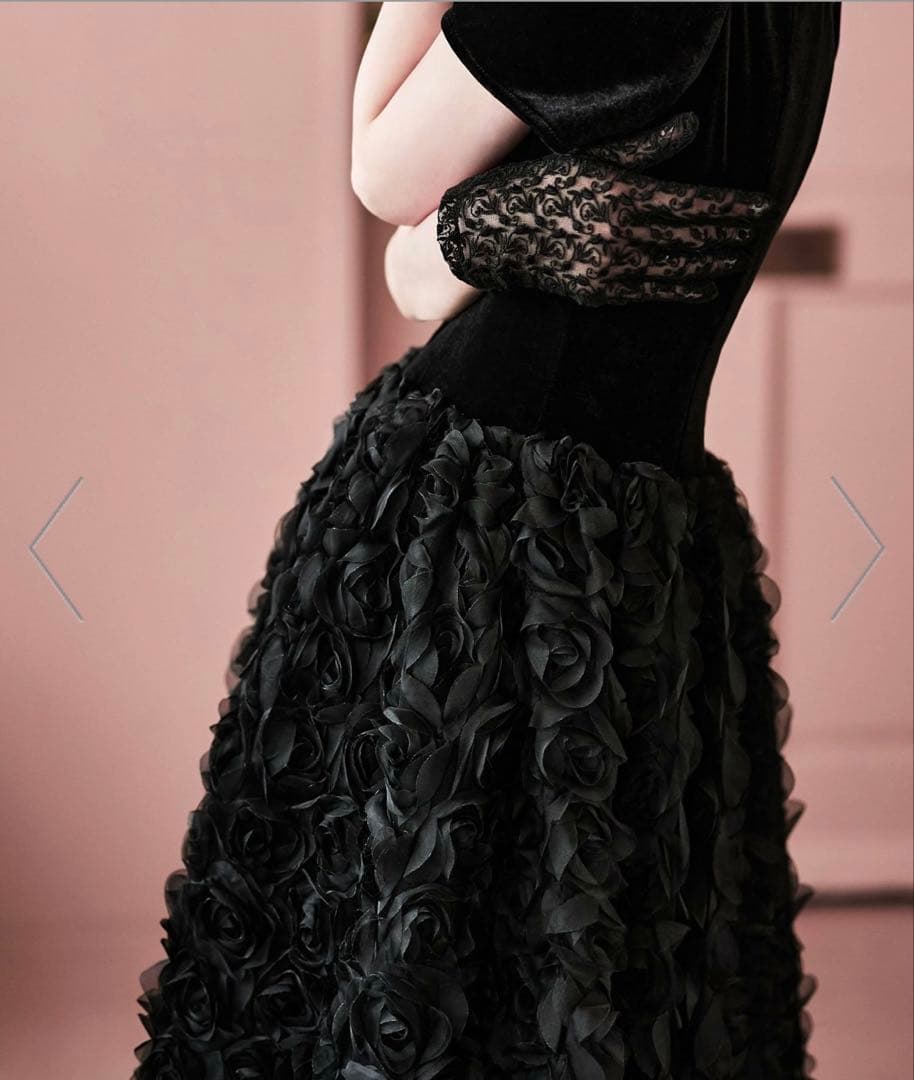 ♡etlle.ベロアロゼットフレアドレス♡