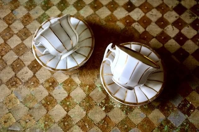 フランス 19世紀 金の珊瑚とカップアンドソーサーa パリ窯