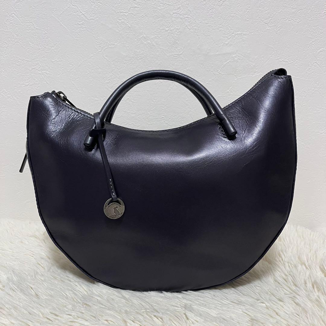 マザーハウス ツキアカリ ダークグレー ショルダーバッグ ハンドバッグ 2way