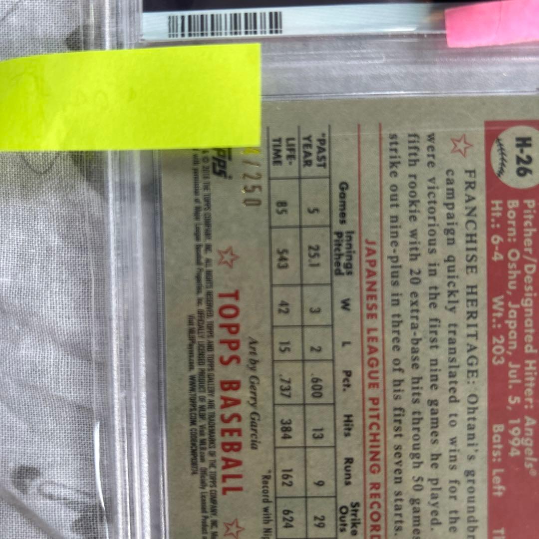 2018 TOPPS GALLERY HERITAGE 大谷翔平 250枚限定の通販はau PAY