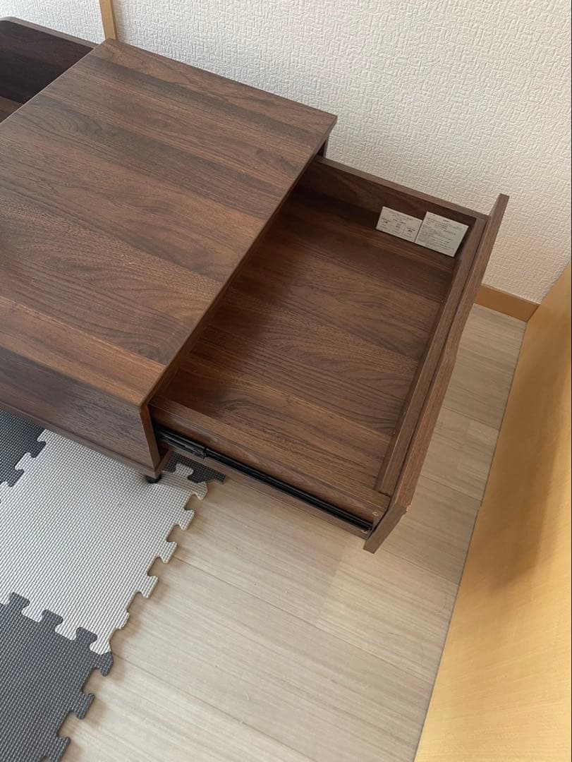 ジ*ナ様 美品 ニトリ 昇降リビングテーブル 収納引き出し付き ロー