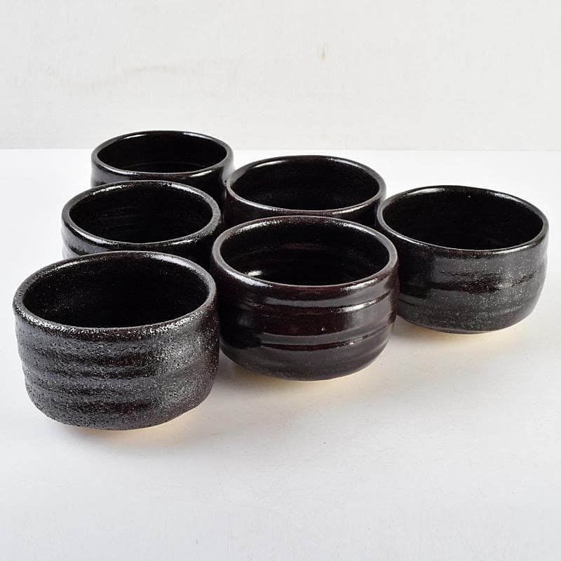 茶道具 兎月窯 杉浦芳樹 瀬戸黒 茶碗 六客 共箱 C R9363B - メルカリ