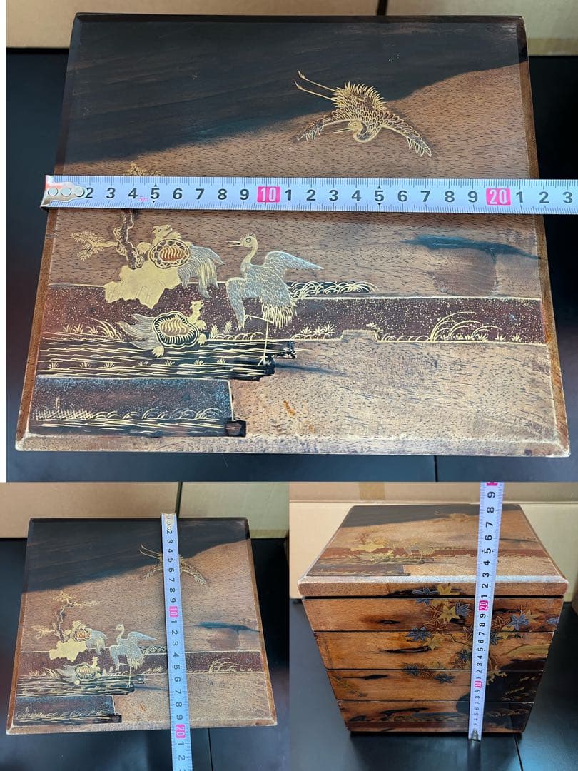 791 明治二十九年 沈金重箱 金蒔絵 4重 高級 時代物｜791