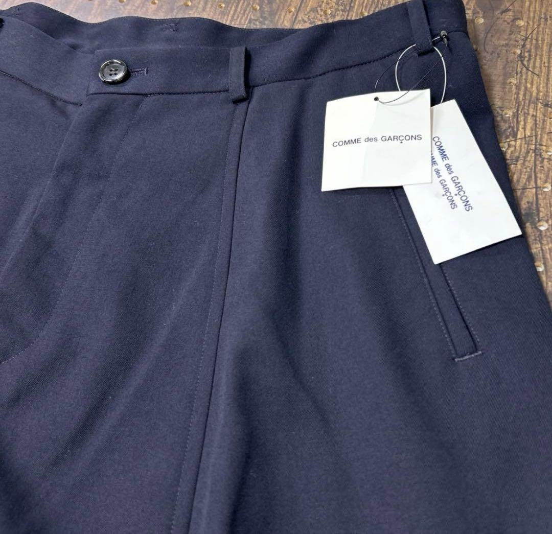 コムデギャルソン サルエルパンツ 黒 紺 L ウール100%