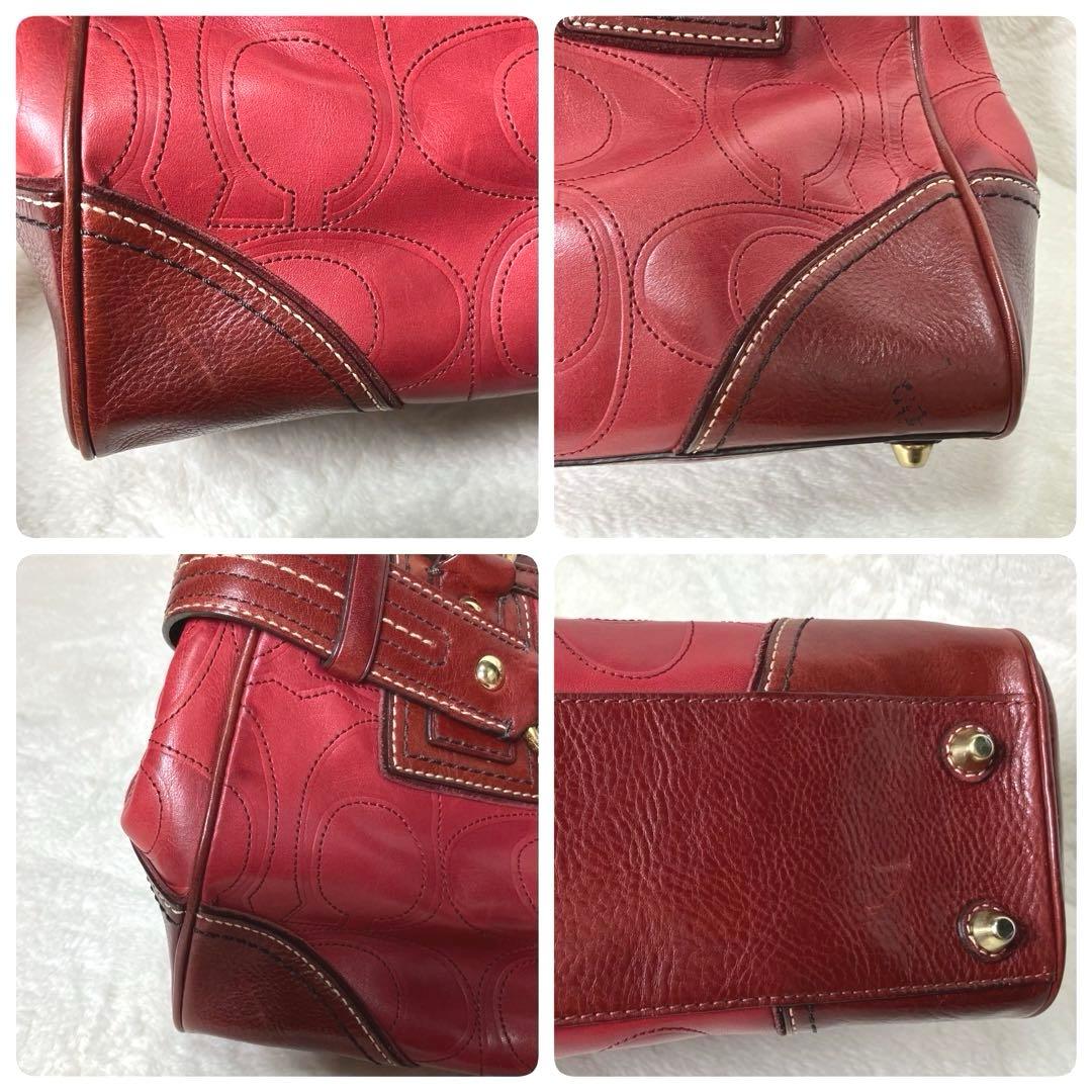 【希少】COACH✨ハンドバッグ　シグネチャー　タッセル　レザー　オールドコーチ