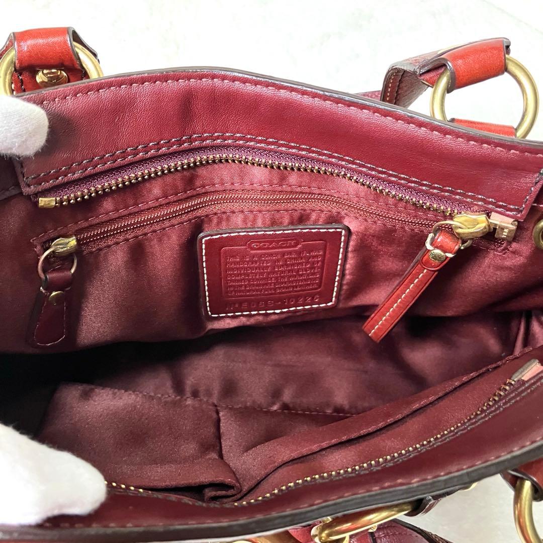 【希少】COACH✨ハンドバッグ　シグネチャー　タッセル　レザー　オールドコーチ