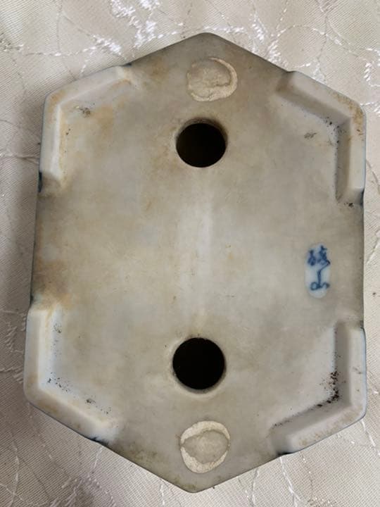 磯山 六角 絵鉢 盆栽鉢