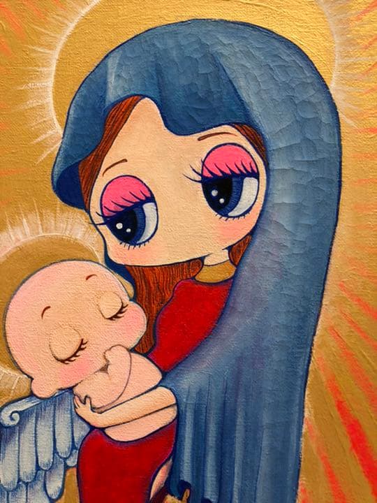 キャンバス アート 一点物 マリア