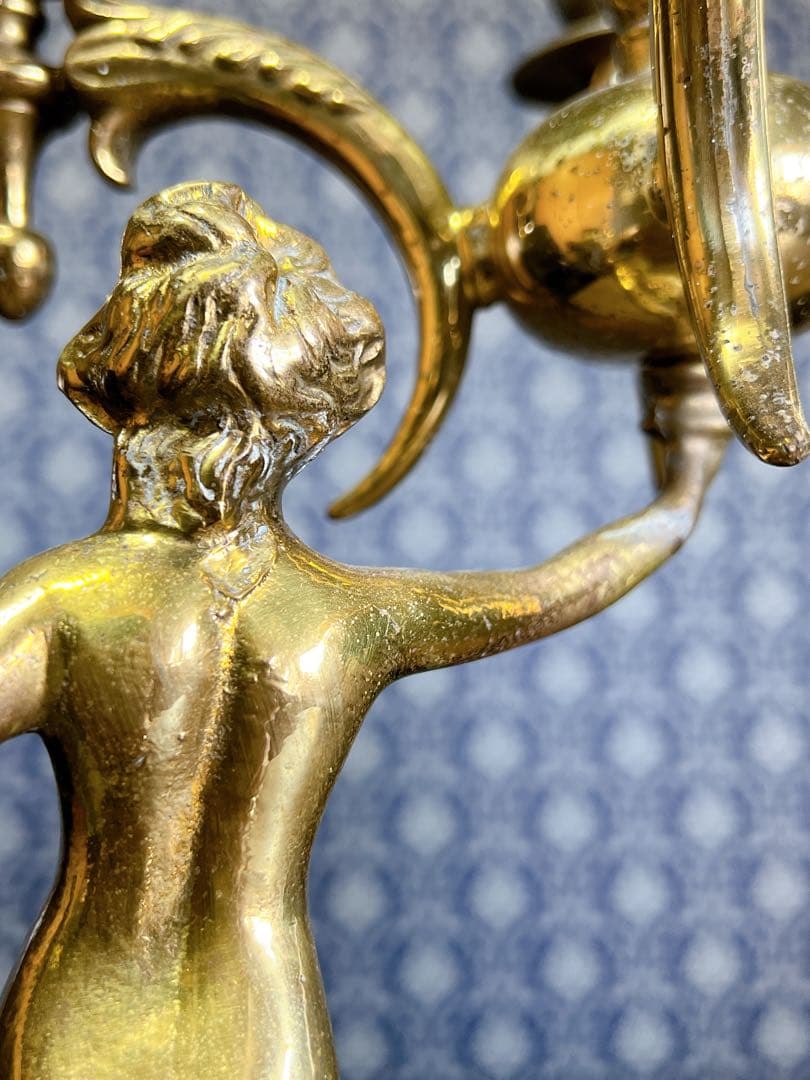 フランス製アンティーク キャンドルスタンド 5灯 真鍮 ブラス製