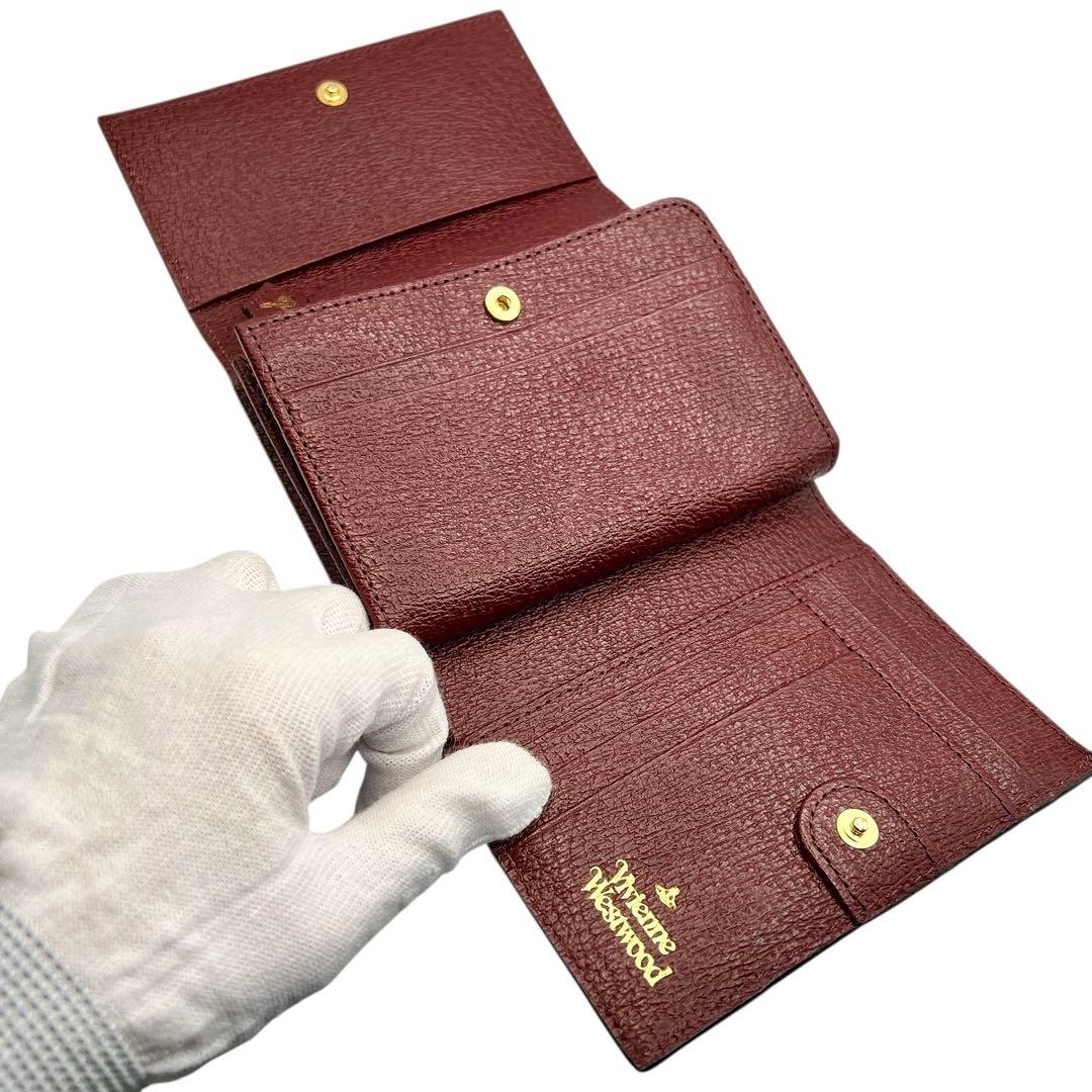 Vivienne Westwood レザー ボルドー 折り財布 8076