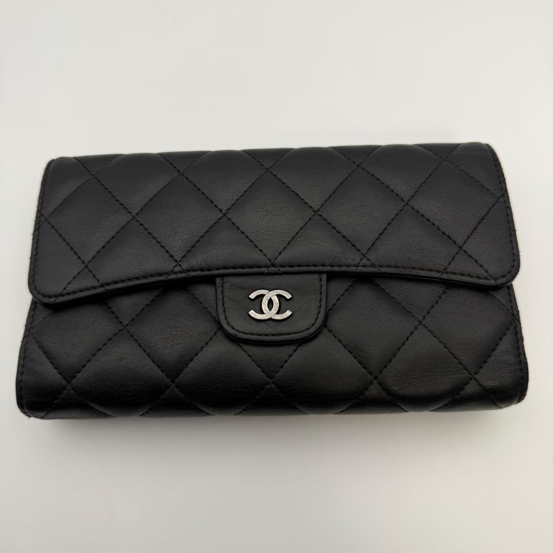 CHANEL シャネル 財布 マトラッセ フラップウォレット 三つ折り