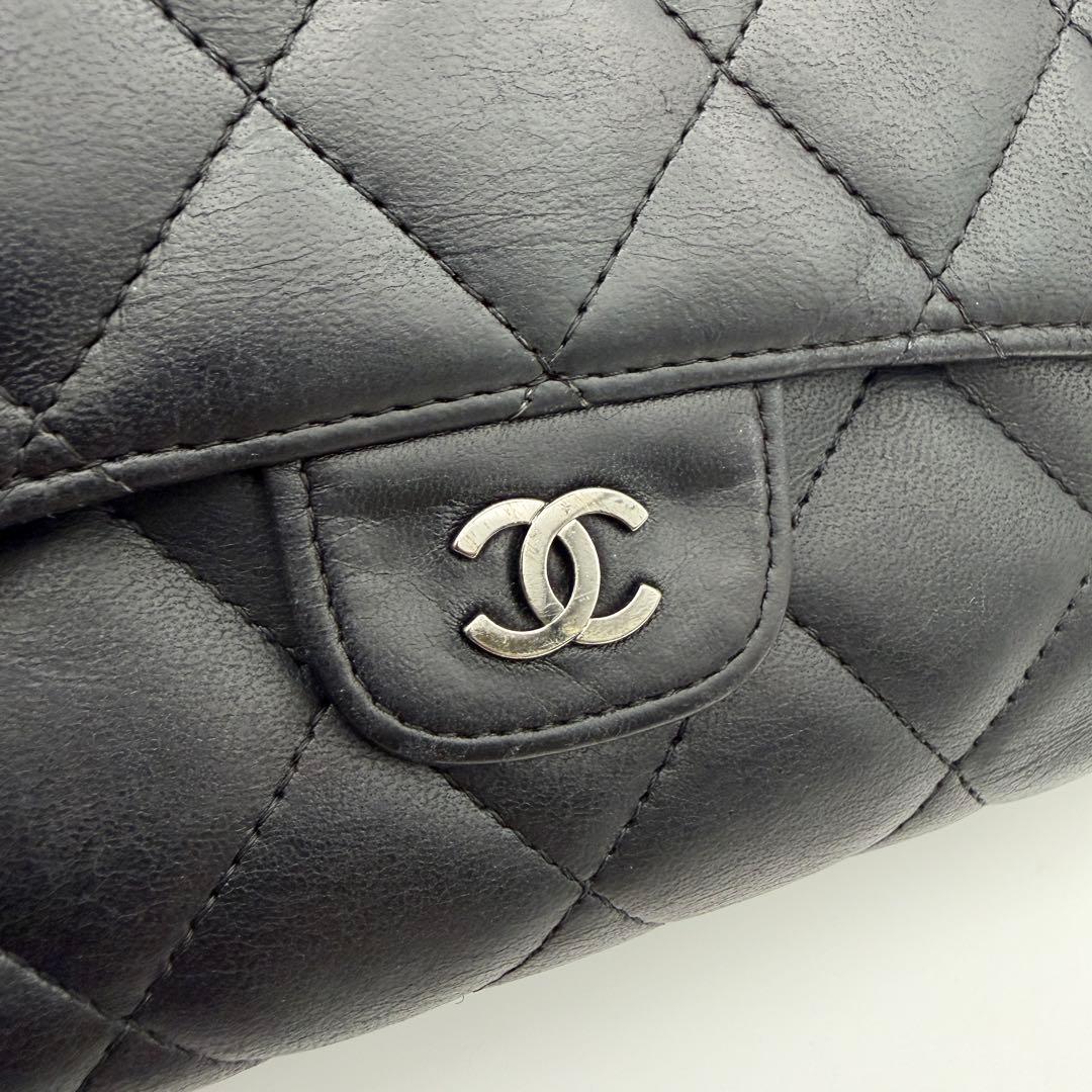 CHANEL シャネル 財布 マトラッセ フラップウォレット 三つ折り