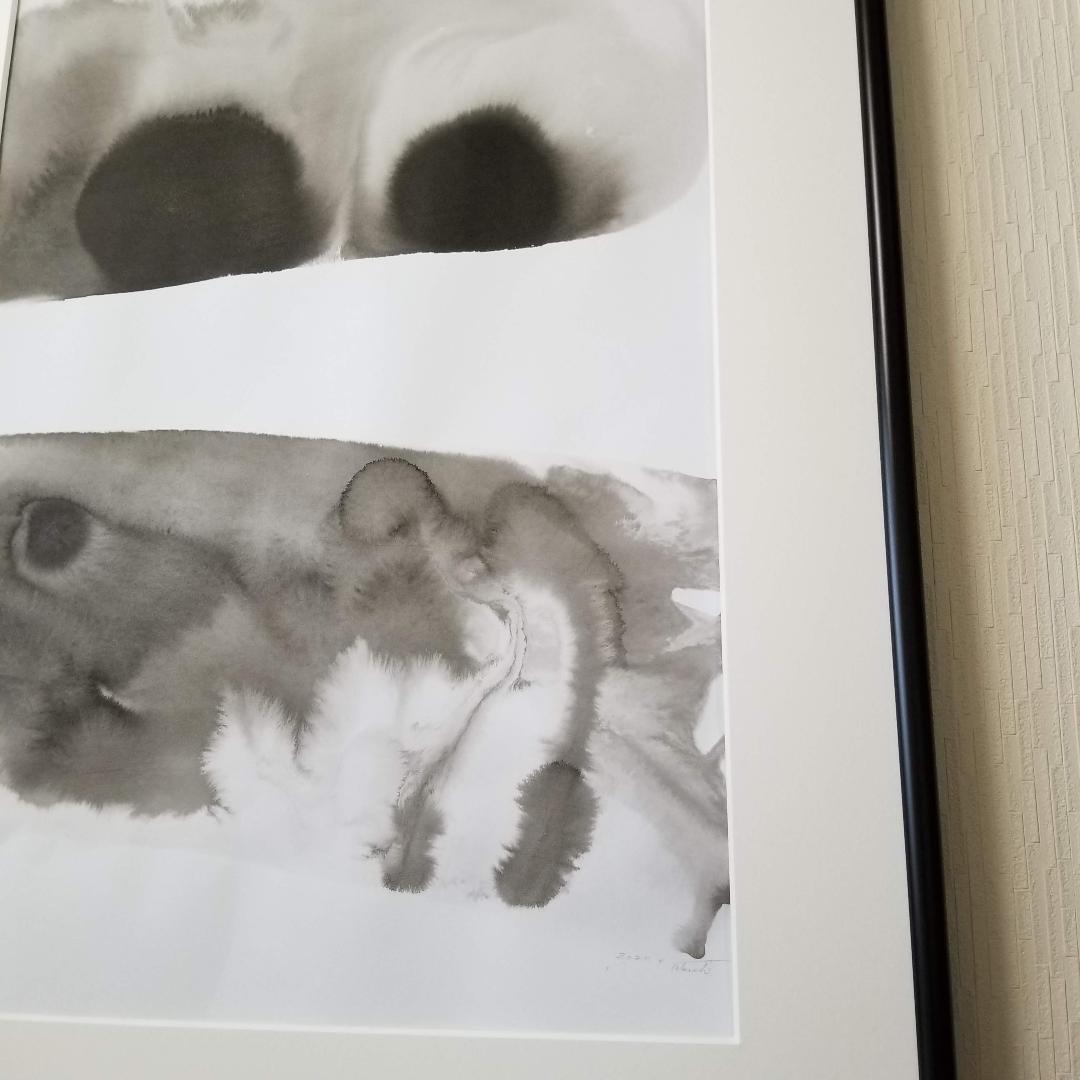 モノクロ絵画　抽象画　アート　B2サイズ　インテリア