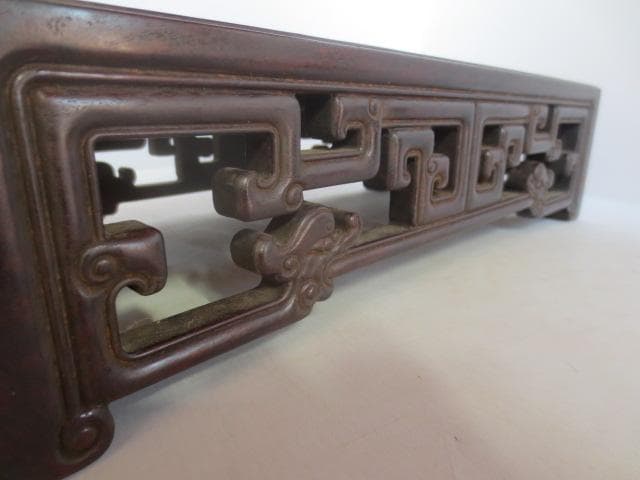 R7/10/6-1　唐木花台　香炉卓　天葡萄杢　盆栽水石花台　幅約38㎝