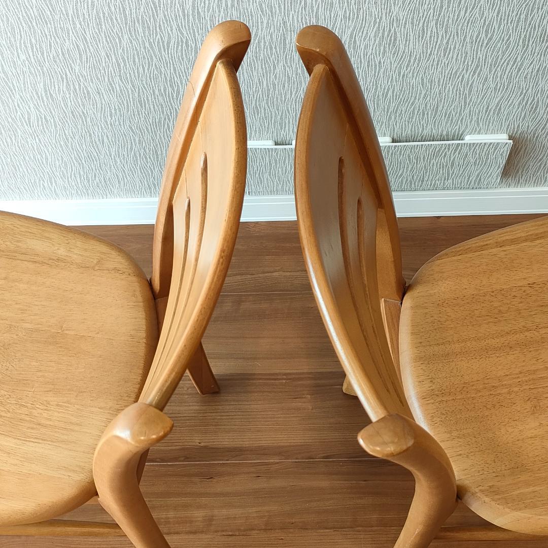 マルニ木工　伸長式　ダイニングテーブルセット　椅子2脚付き