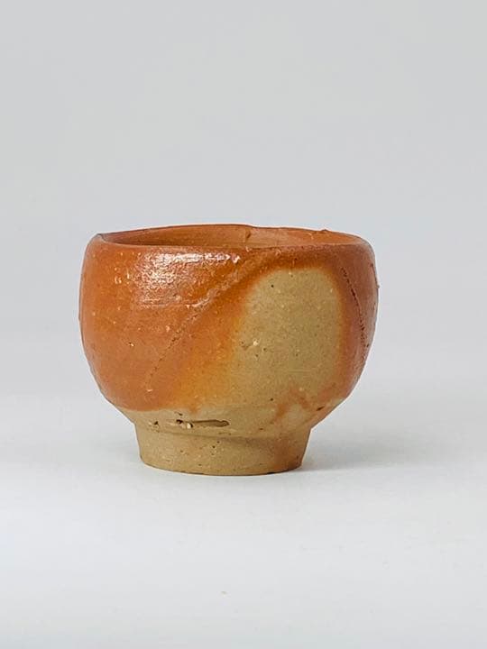 人間国宝【伊勢崎淳】備前　酒呑　ぐい呑み　桐共箱　栞　酒器　盃　美品