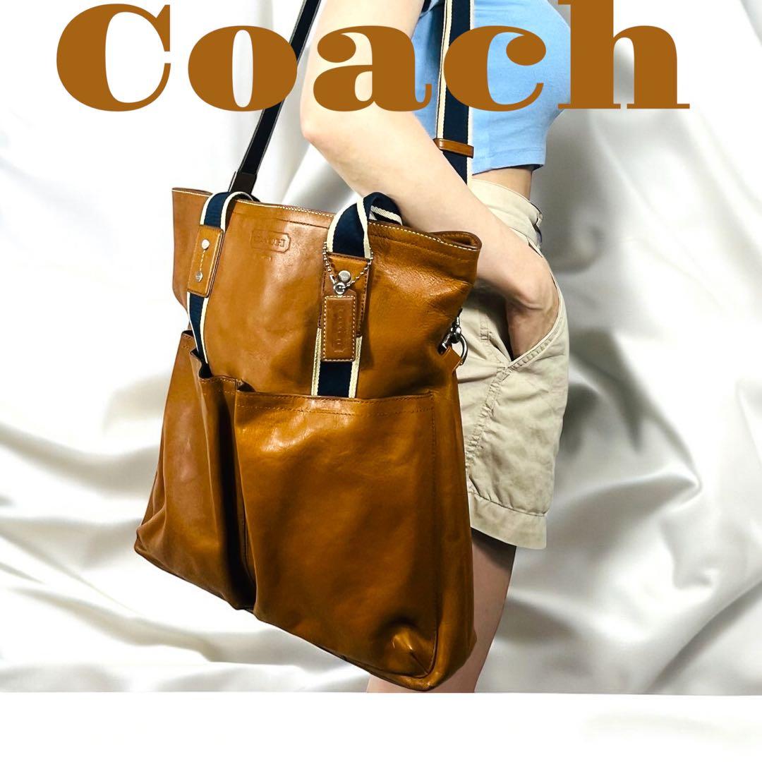 Coach コーチ　ヘリテージレザー２WAYトートバッグ70558 ユニセックス