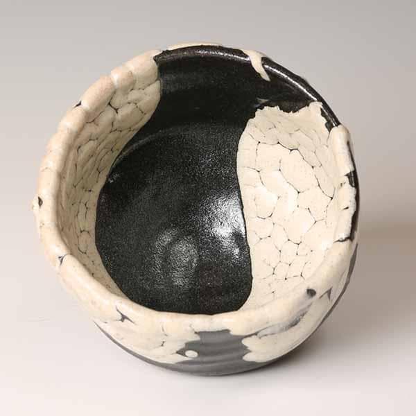 【清水卯一造】蓬莱掛分釉裂茶碗　重要無形文化財保持者　人間国宝　蓬莱窯