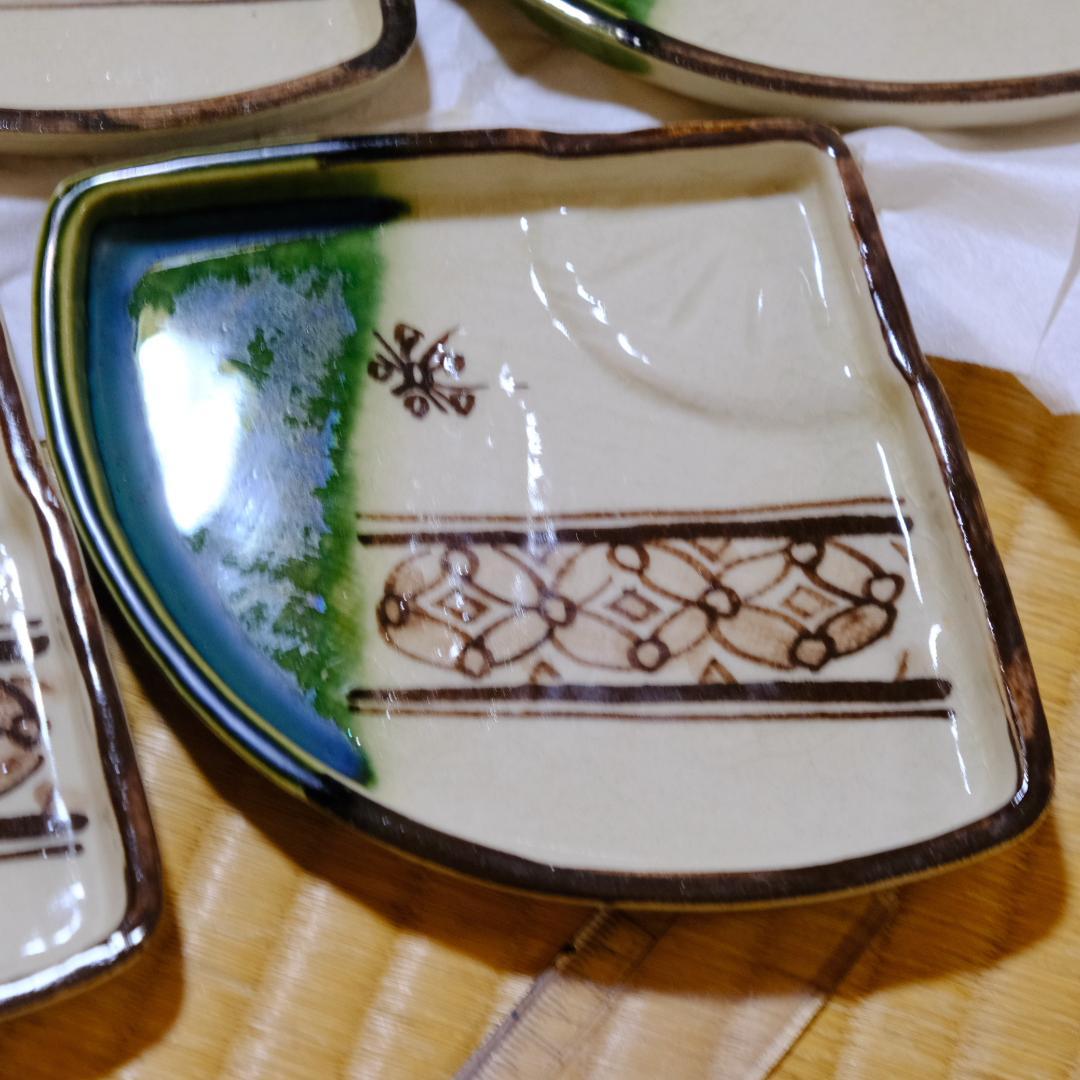 織部焼向付　陶器 5客