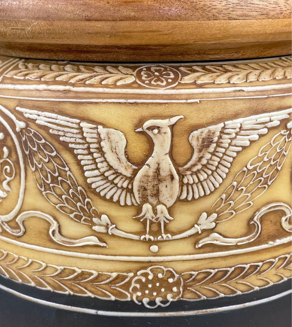 【希少】オールドノリタケ ヒュミドール 葉巻入れ 鷹 鷲 イーグル紋 盛上げ