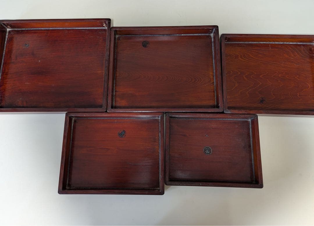 アンティーク工芸　重ね箱　五重箱