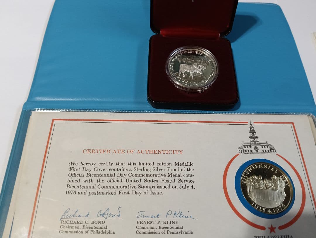 カナダ国立公園100周年記念1ドル銀貨 ＆ アメリカ独立200周年記念銀貨