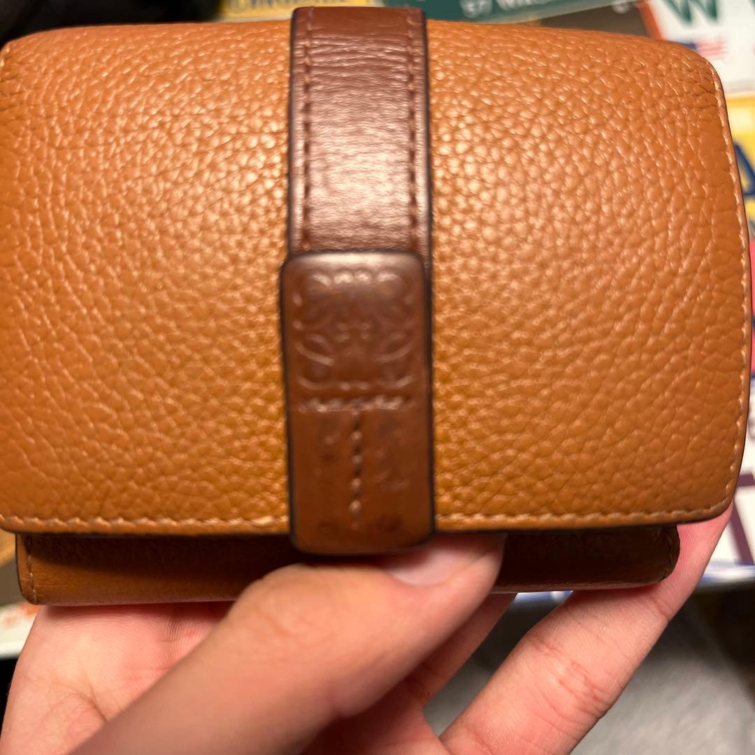 レザー 三つ折り財布 ブラウン