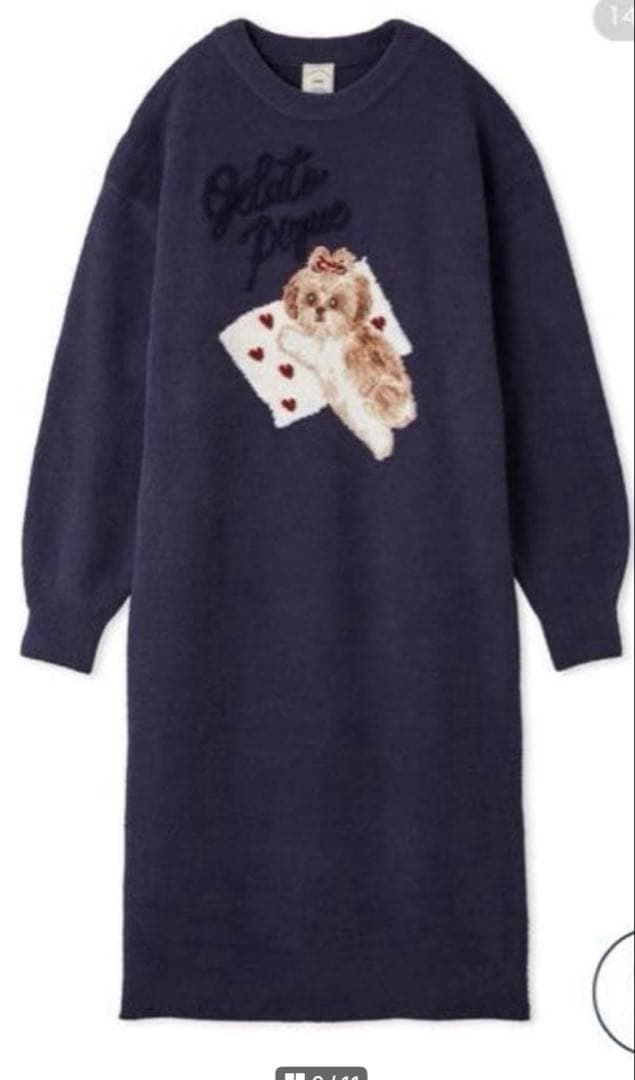 新品♡ジェラートピケ♡ シーズ―ジャガードワンピース　ネイビー