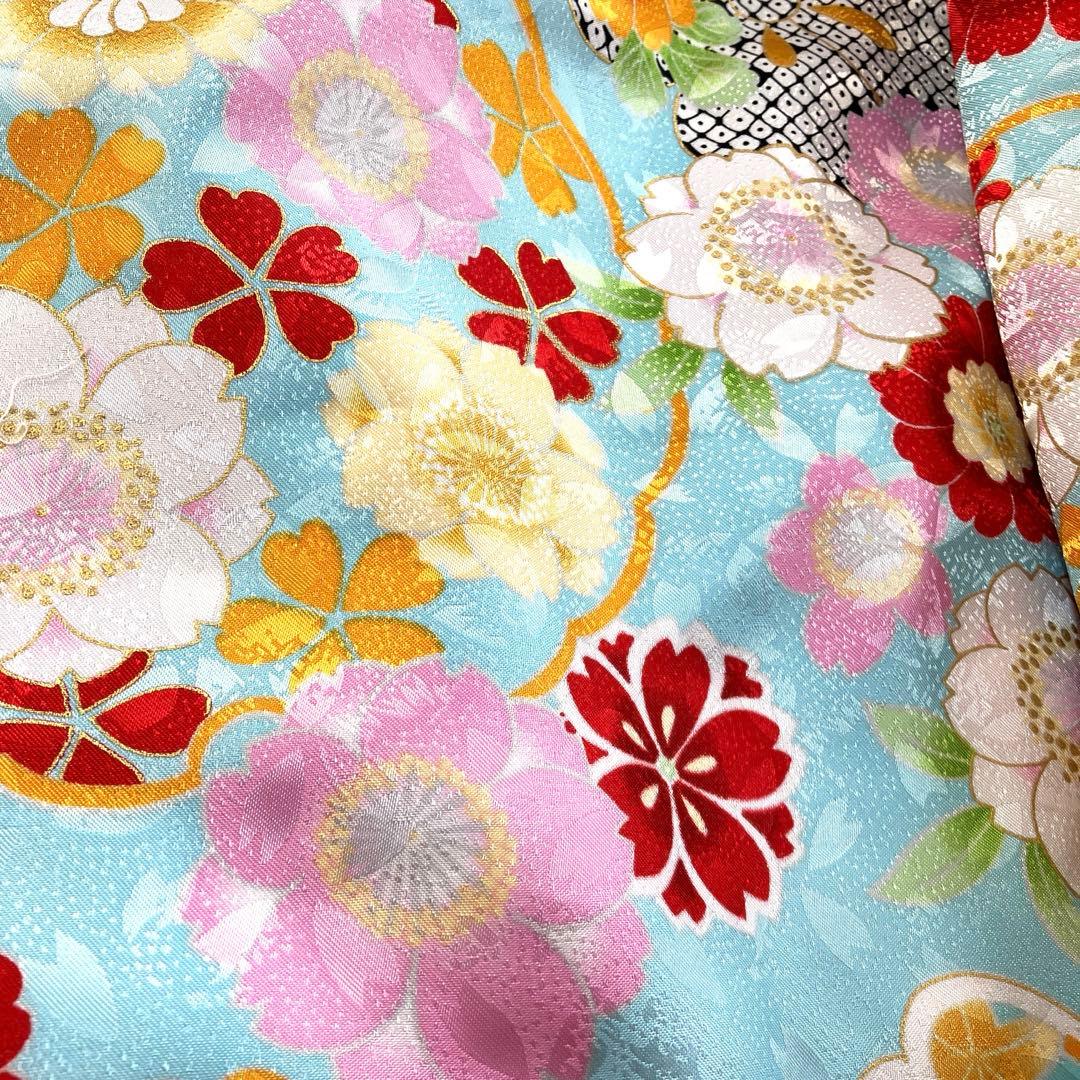 七五三　女の子　3歳着物　水色　フルセット