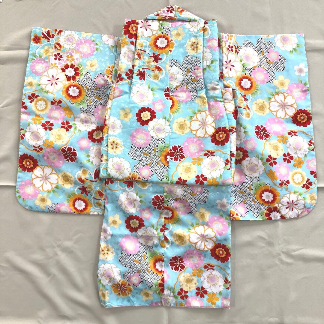 七五三　女の子　3歳着物　水色　フルセット