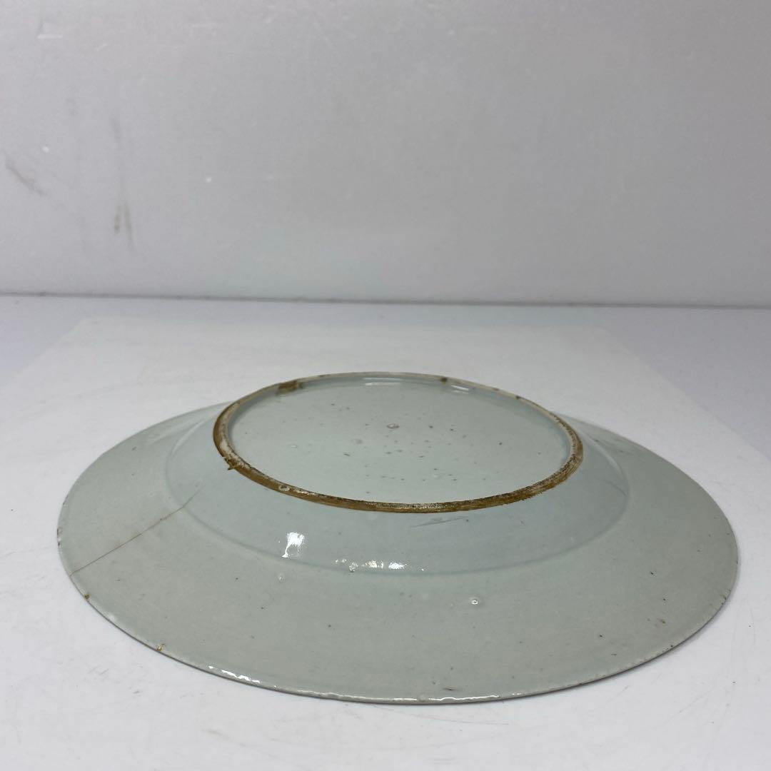 中国清朝時代　青花八寸皿　直径23.7㎝　タサチ　東さ7-0222☆2F