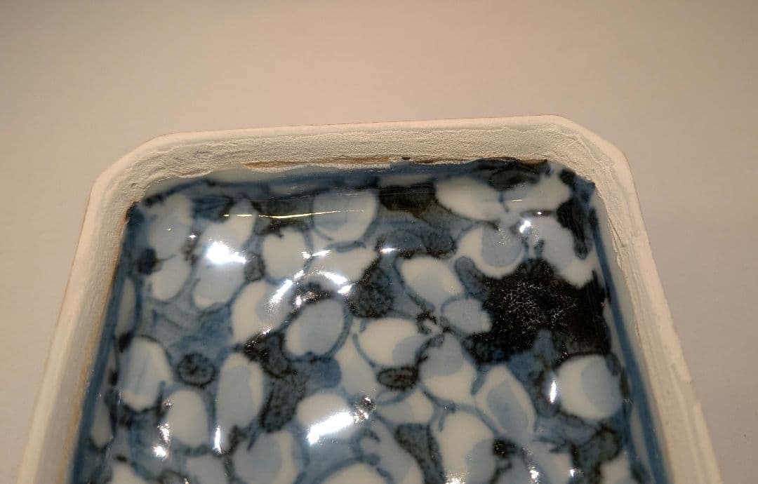 『青木龍山』『染付花紋』香合　有田焼　茶道具表千家　共箱共布　梅花