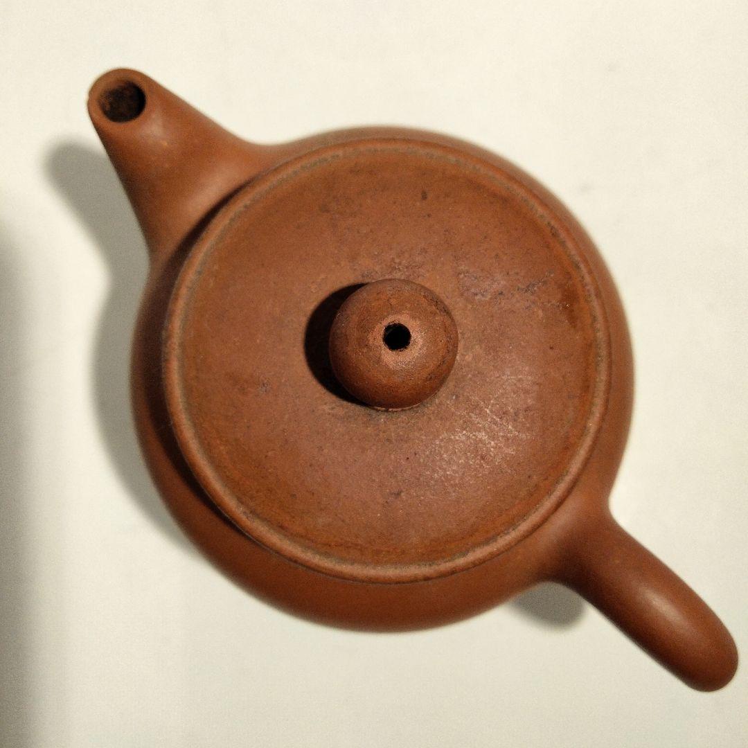 O85-15　中国古作　古い朱泥急須 在銘刻印有　D