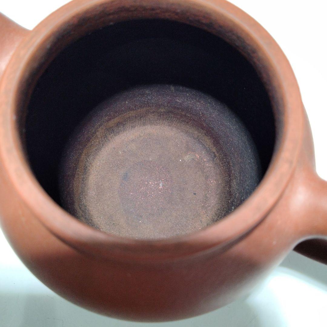 O85-15　中国古作　古い朱泥急須 在銘刻印有　D