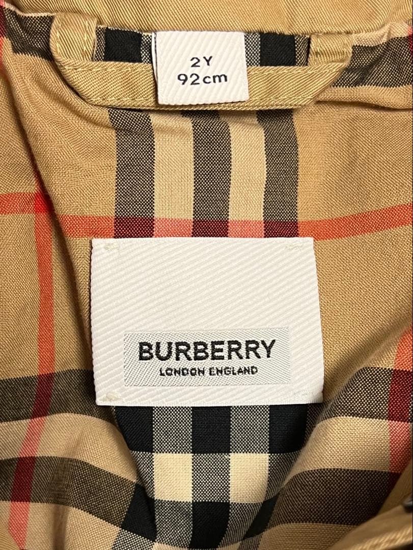 BURBERRY フード付きトレンチコート 2Y 92cm