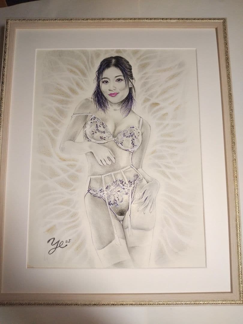 裸婦、美人画、絵画6FしなりS山本英二、真作、額縁、高塚省吾、森本草介。