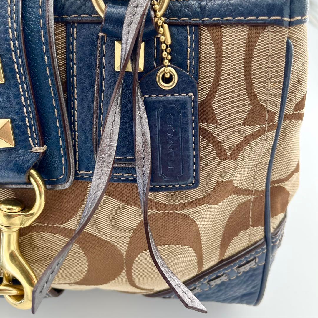 バッグ Vintage Coach Handbag Studs Navy y2k