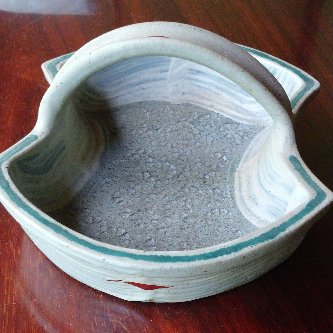 益子焼『 明石庄作』の手提げ菓子器