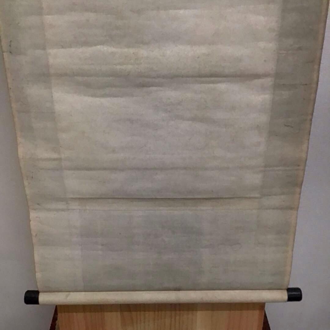 K茶道具 掛軸 「菊花鶏の圖」 小芳女史作 配送用自作桐箱