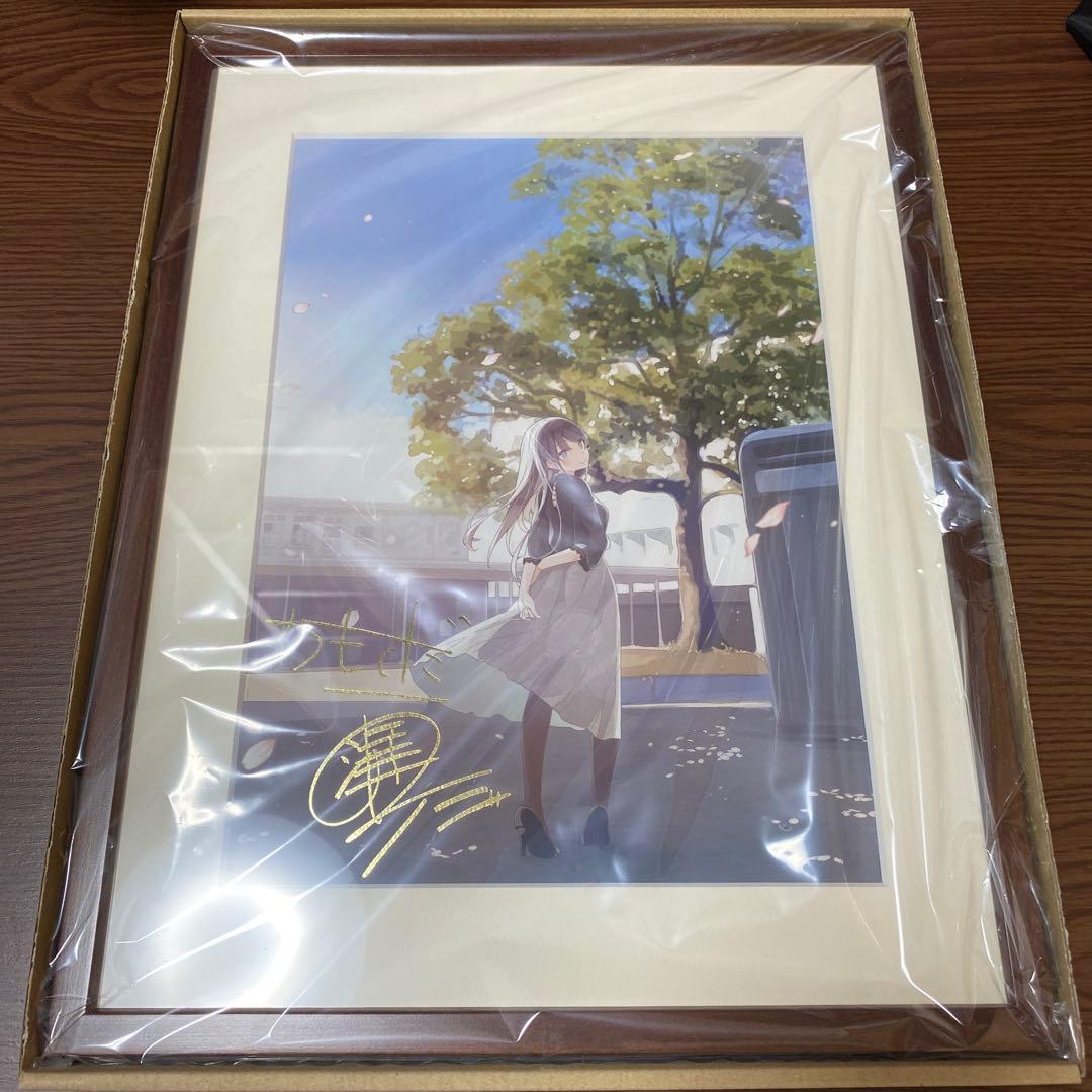 青春ブタ野郎 ライトノベル EXPO 2020記念 箔押しサイン入り複製原画