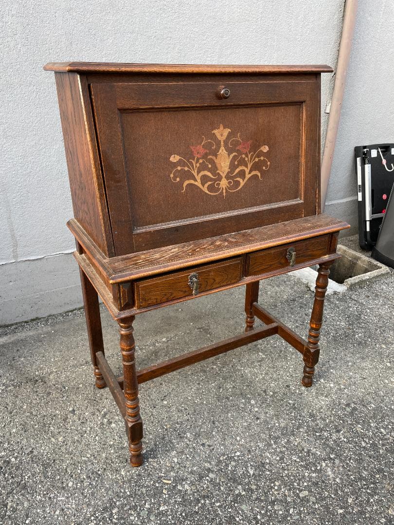 お*ち様 昭和 レトロ 家具 ライティングデスク ライティングビューロー ビュー ライティングビューロー ヴィンテージ 昭和レトロ 古家具 ライティング