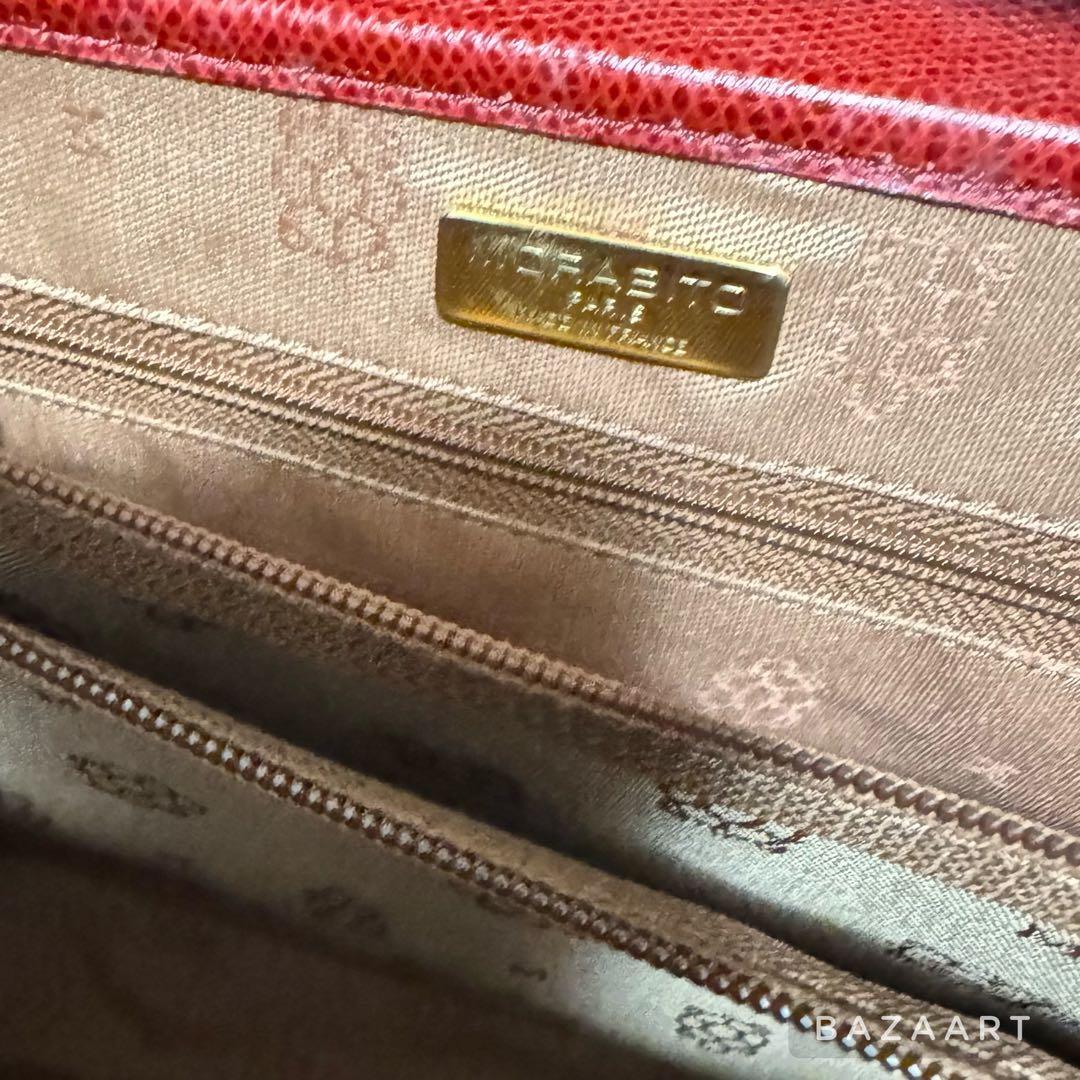 MORABITO モラビト レザー ハンドバッグ 赤 レッド ターンロック