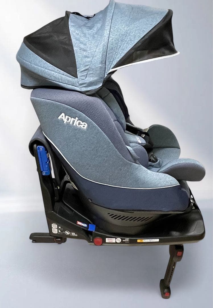 (美品) Aprica クルリラ AD ISOFIX ライトネイビー色
