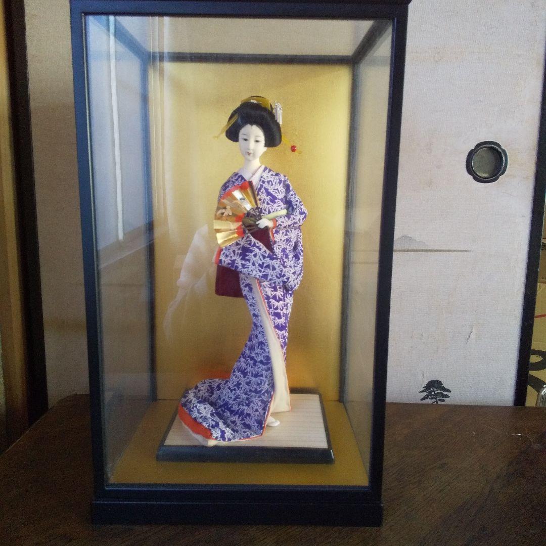 日本人形 芸妓 ガラスケース付き