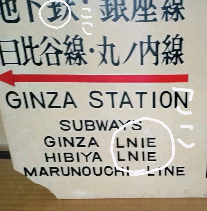 銀座駅構内　看板